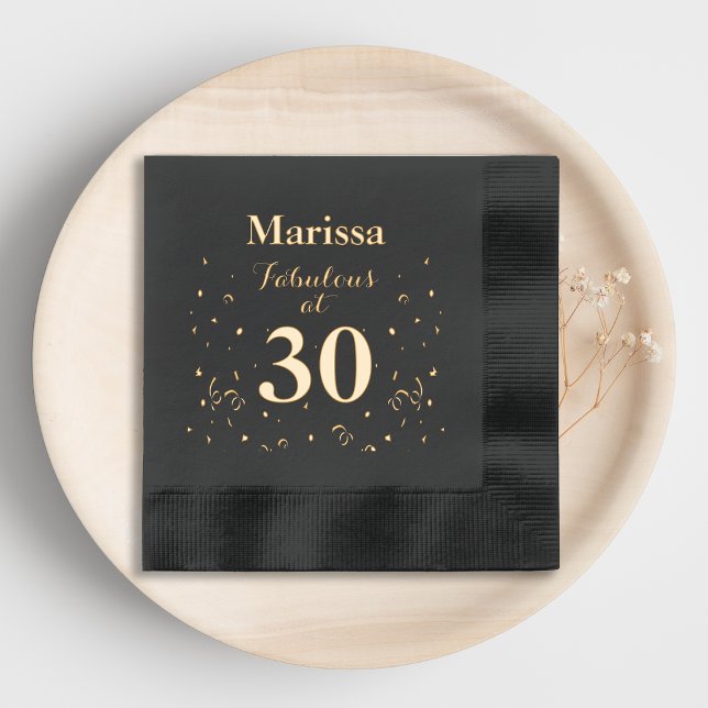 Serviettes Avec Dorure Fabuleux 30e anniversaire fête à 30 (Créateur téléchargé)