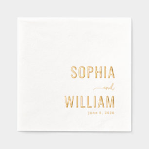 Serviettes Avec Dorure Faire invitation de mariage minimaliste en or
