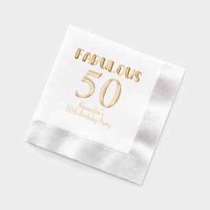 Serviettes Avec Dorure Fantabulous 50 (ou tout Âge) Anniversaire #2
