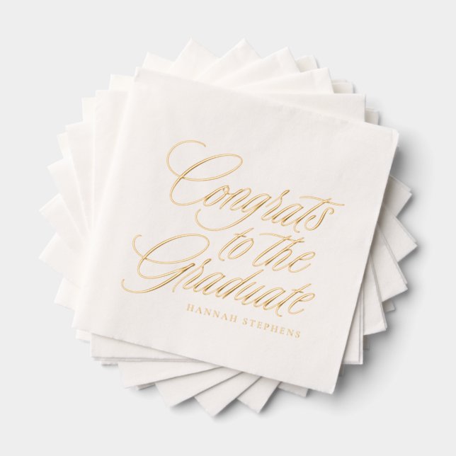 Serviettes Avec Dorure Félicitations au diplômé classique de remise des d (Insitu (empilé))