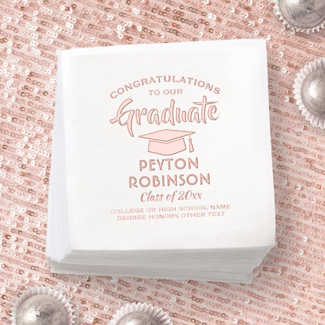 Serviettes Avec Dorure Félicitations Diplômé Stylish Modernisation (Créateur téléchargé)