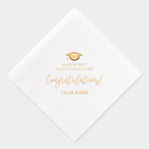 Serviettes Avec Dorure Félicitations pour la soirée de remise des diplôme