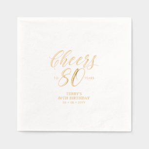 Serviettes Avec Dorure Fête d'anniversaire 80 ans Modern Cheers