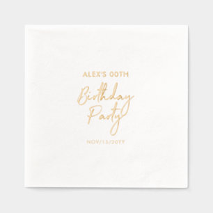 Serviettes Avec Dorure Fête d'anniversaire adulte Moderne Jalons