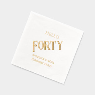 Serviettes Avec Dorure Fête d'anniversaire Remplissez votre âge Bonjour Q