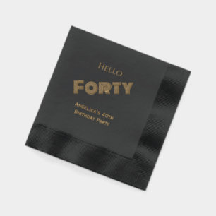 Serviettes Avec Dorure Fête d'anniversaire Remplissez votre âge Bonjour Q