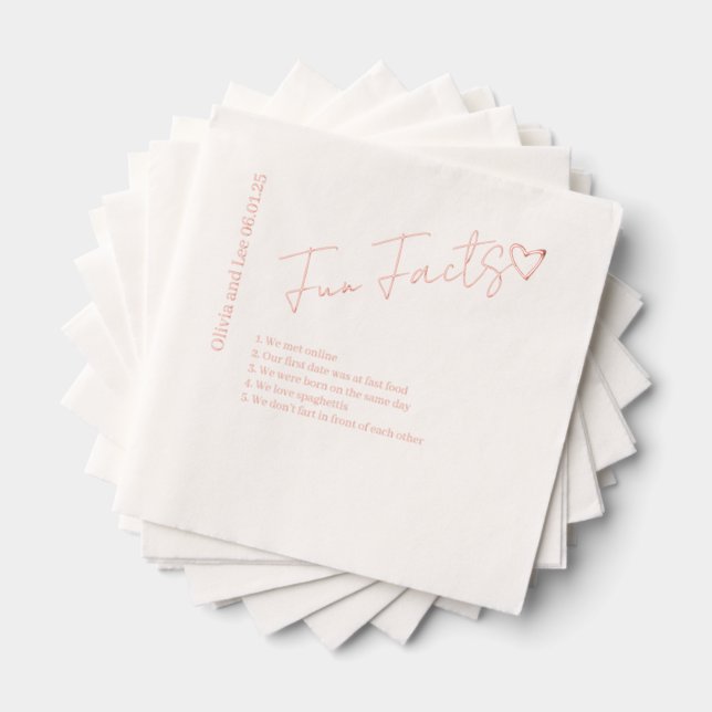 Serviettes Avec Dorure Fête de fiançailles simple Nom Mariage faits amusa (Insitu (empilé))