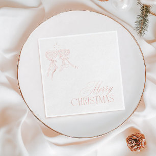 Serviettes Avec Dorure Fête de Noël au style vintage moderne or rose