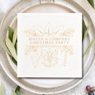 Serviettes Avec Dorure Fête de Noël de l'entreprise Nom personnalisé