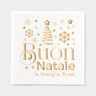 Serviettes Avec Dorure Fête de Noël italienne Buon Natale personnalisée