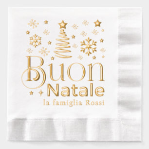 Serviettes Avec Dorure Fête de Noël italienne Buon Natale personnalisée