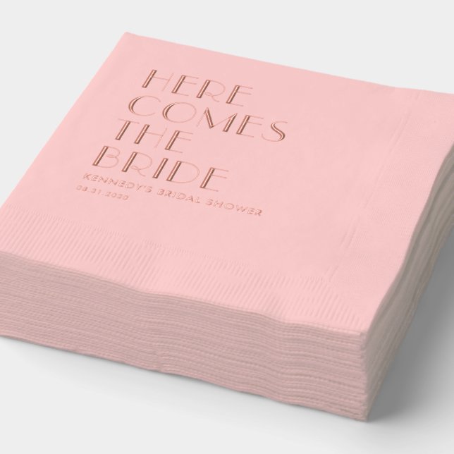 Serviettes Avec Dorure Fête des mariées Mariage Phrase Personnalisée Paga (Détail)