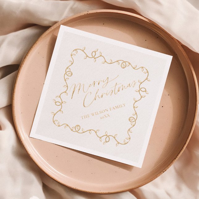 Serviettes Avec Dorure Fêtes de Noël Amusantes Fêtes Personnalisées (Créateur téléchargé)