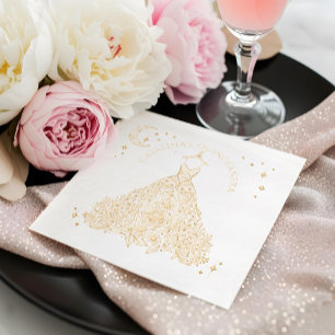 Serviettes Avec Dorure Floral Quinceañera Gown Glam Céleste Lune Stars