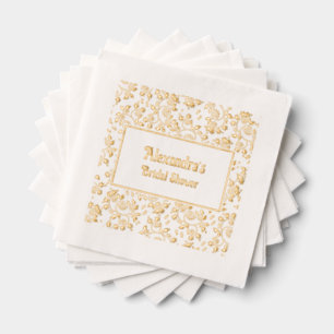 Serviettes Avec Dorure Fond floral pour toute occasion - Baby Shower nupt