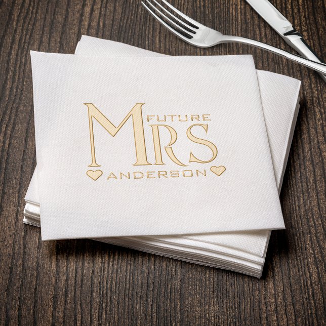 Serviettes Avec Dorure Futur Mme Fête des mariées (Future Mrs Bridal Shower Foil Napkins
)