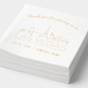 Serviettes Avec Dorure Gold Foil Custom Las Vegas Corporate Event Napkins