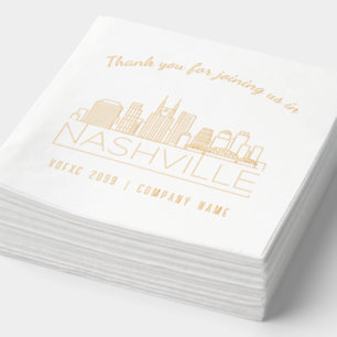 Serviettes Avec Dorure Gold Foil Custom Nashville Corporate Event Napkins