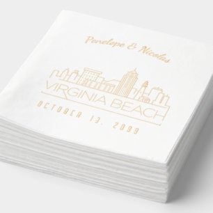 Serviettes Avec Dorure Gold Foil Custom Virginia Beach Wedding Napkins