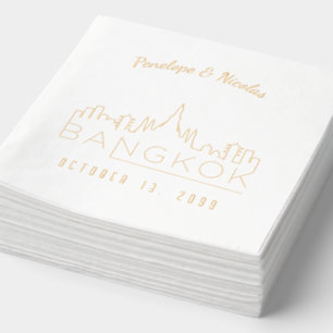 Serviettes Avec Dorure Gold Foil Personnalisé Bangkok Mariage Napkins