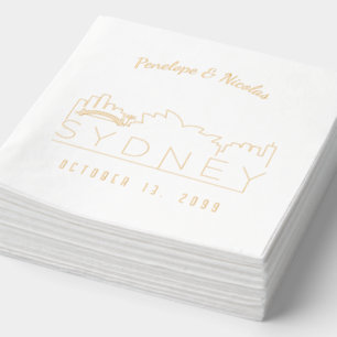 Serviettes Avec Dorure Gold Foil Personnalisé Sydney Mariage Napkins