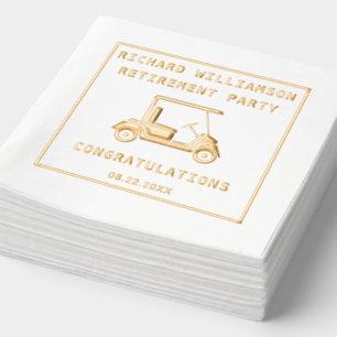 Serviettes Avec Dorure Golf Thème de la retraite Partie à huile Stamped N