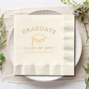 Serviettes Avec Dorure Graduate Casquette de grade Personnalisé Classe de