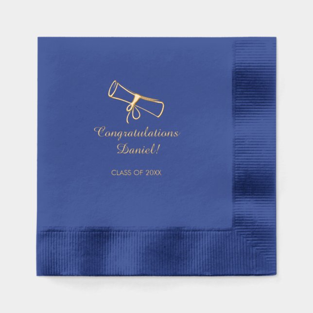 Serviettes Avec Dorure Graduation personnalisée (Recto)