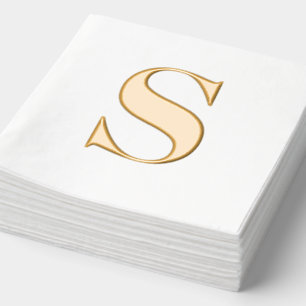Serviettes Avec Dorure Grand Monogramme Toute initiale