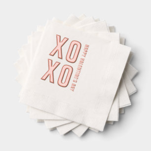 Serviettes Avec Dorure Heureuse Sainte-Valentin XOXO Rose d'huile d'or se