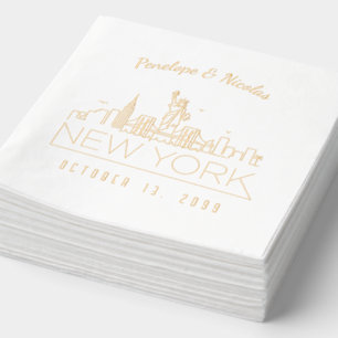 Serviettes Avec Dorure Huile d'or de serviettes personnalisées New York