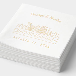 Serviettes Avec Dorure Huile d'or personnalisée Mariage Birmingham Napkin