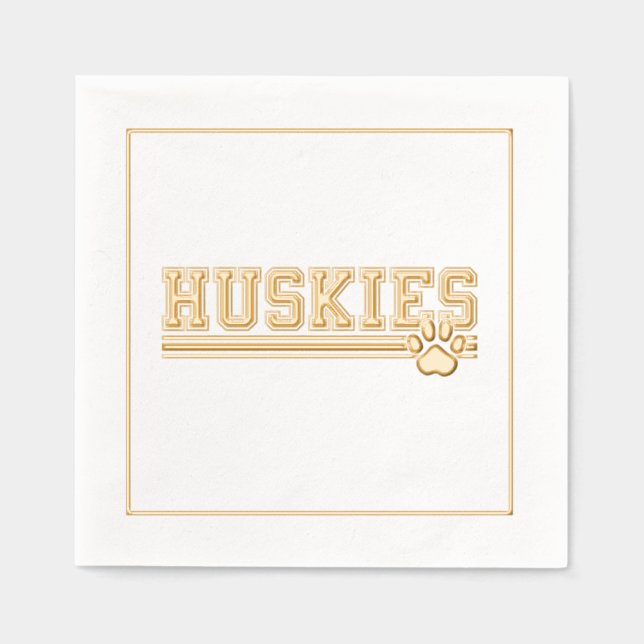 Serviettes Avec Dorure Huskies (Recto)
