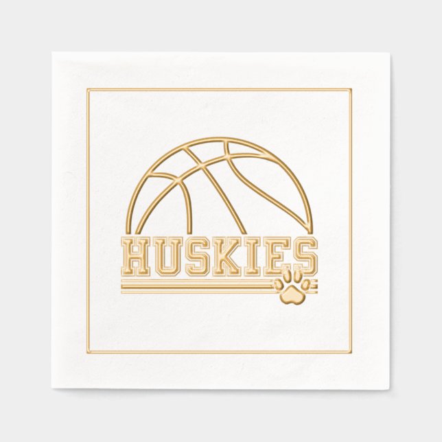Serviettes Avec Dorure Huskies de sport  (Recto)