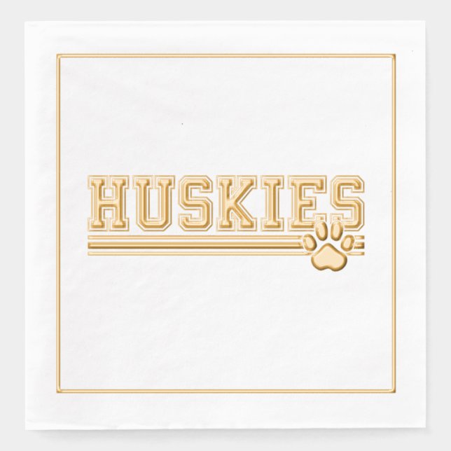 Serviettes Avec Dorure Huskies de sport  (Recto)