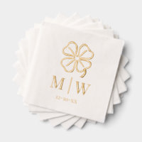 Initiales de couple de mariage Trèfle à quatre feu