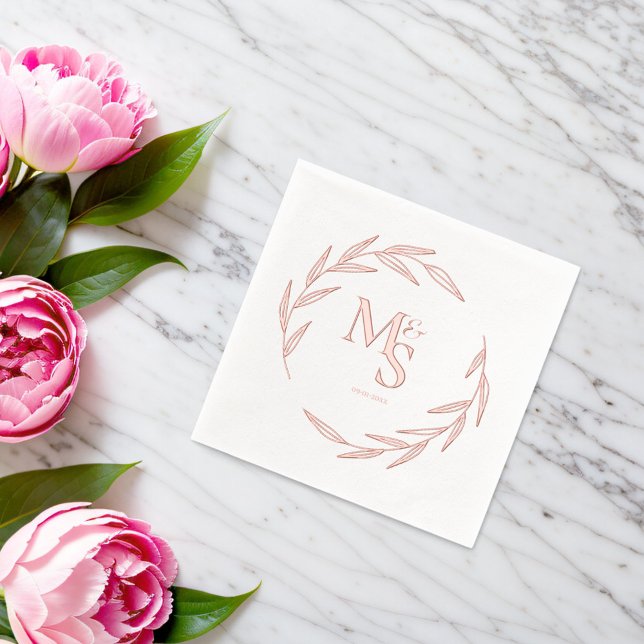 Serviettes Avec Dorure Initiales de couple élégantes monogramme date or r (Créateur téléchargé)