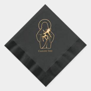Serviettes Avec Dorure Jésus Berger