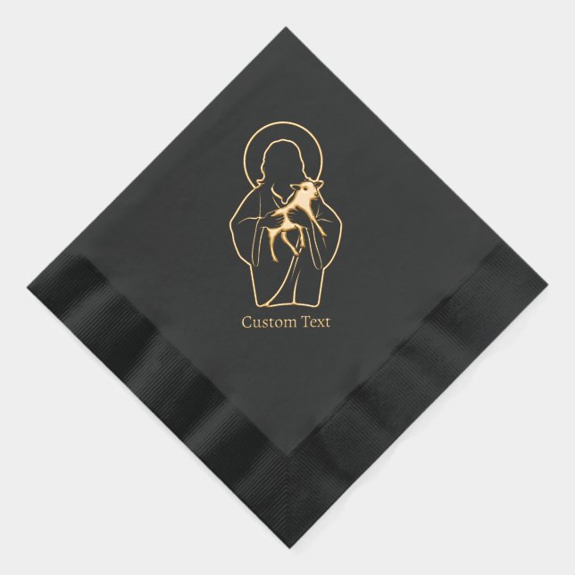 Serviettes Avec Dorure Jésus Berger (Droite)
