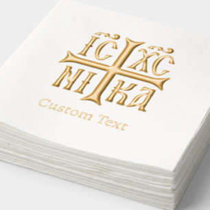 Serviettes Avec Dorure Jésus Christ conquiert l'Emblème