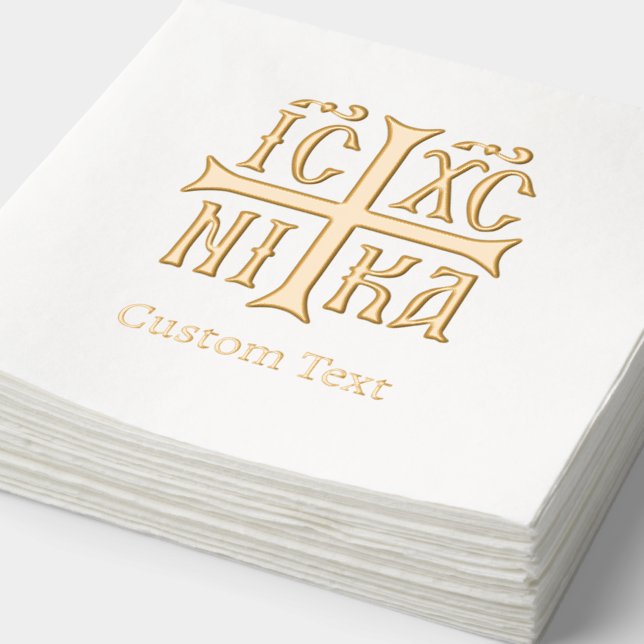 Serviettes Avec Dorure Jésus Christ conquiert l'Emblème (Détail)