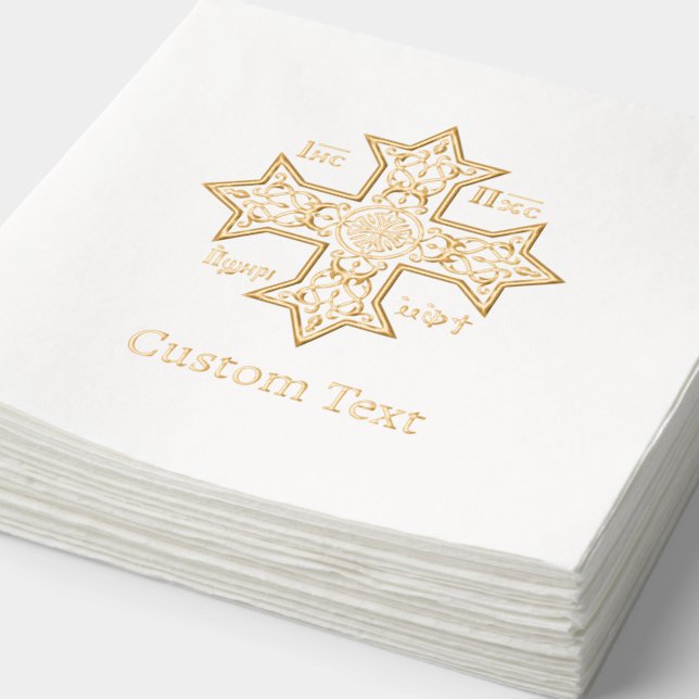 Serviettes Avec Dorure Jésus Christ conquiert l'Emblème (Détail)