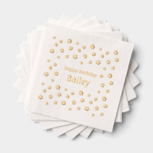 Serviettes Avec Dorure Jolies Empreintes de Patte Fête d'anniversaire Per