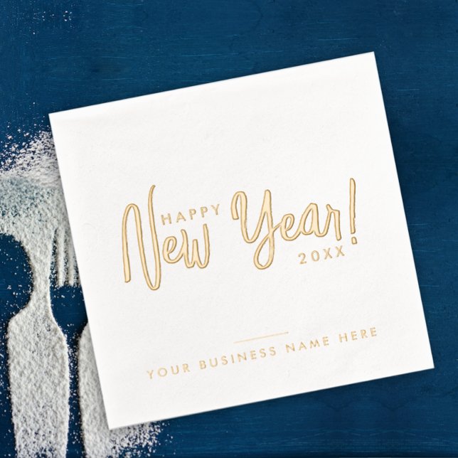 Serviettes Avec Dorure Joyeuse Année Entreprise de Compagnie de Style Mod (Créateur téléchargé)