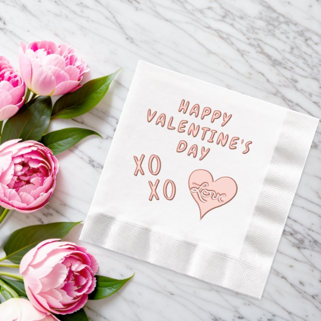 Serviettes Avec Dorure Joyeuse Saint-Valentin Cœur Bisou Câlin (Insitu (Mariage))
