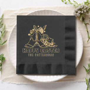 Serviettes Avec Dorure Joyeuses Bottes de Cowboy de Pâques Occidental Per