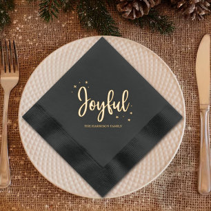 Serviettes Avec Dorure Joyeux Noël