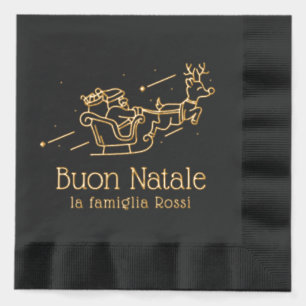 Serviettes Avec Dorure Joyeux Noël Fête de Noël italienne Père Noël