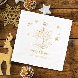 Serviettes Avec Dorure Joyeux Noël Ho Ho Ho