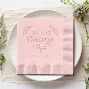 Serviettes Avec Dorure Joyeux Noël Script Entreprise Nom personnalisé